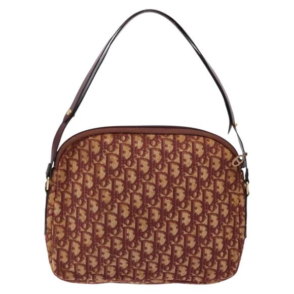 DIOR Trotter Canvas Shoulder Bag Red Gold - Picture 3 of 12